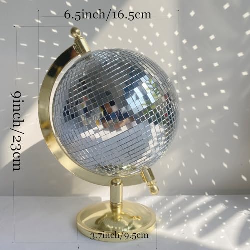 MFGDISCO Disco Ball Globe Home Decor Statues Classic Tabletop Art Sculpture Gold Discoball Unique Western Modern Decorativ...