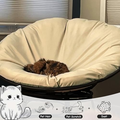 Sqodok Papasan Cushion Cover Only, 50in Outdoor Indoor Papasan Chair Cushion Covers Water Resistant, Machine Washable Papa...