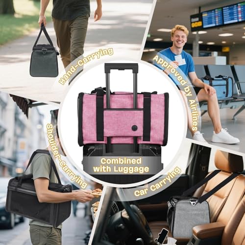 YUDODO 25 lbs Lightproof Soft Sided Pet Carrier for Large Cat & Small Dog Airline Approved Travel Puppy Carrier with Side ...