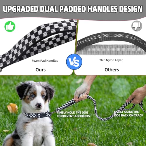 Roses&Poetry Hands Free Dog Leash with Zipper Pouch, 6-9ft Bungee Waist Leash for Medium Large Dogs Walking, Running Lead ...