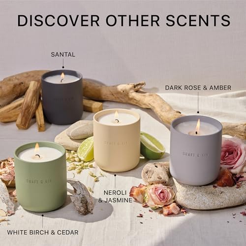 Craft & Kin Scented Candles | Soy Blend with Cotton Wick | Long-Lasting Holiday Candle, 40-Hour Burn | Ceramic Jar, Perfec...