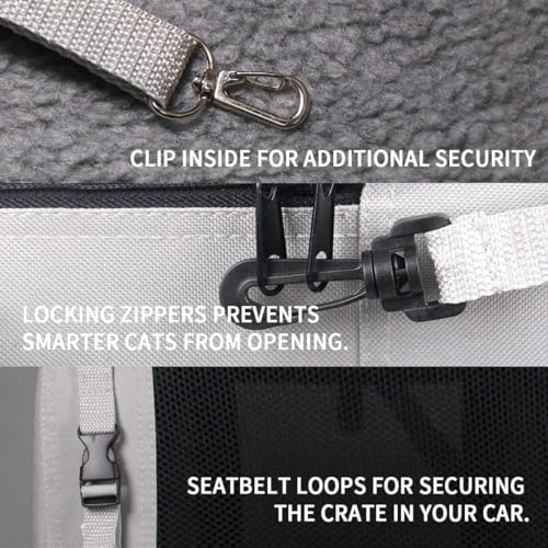 Petseek Extra Large Expandable Cat Carrier Soft Sided for Car, Portable Small Dog Carrier for 2 Cats, 24"x16.5"x16" Road T...