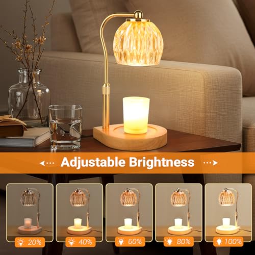 YDDQR Candle Warmer Lamp with Timer Dimmer Adjustable Height, Gift for Women Mom, House Warming New Home Cozy Decor, Wax M...