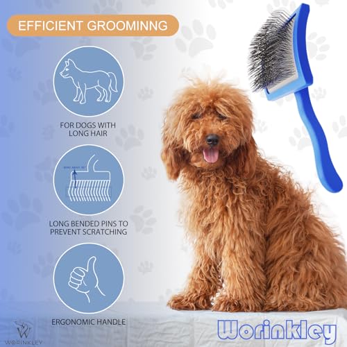 Worinkley Slicker Brush for Dogs, Professional Pet Doodle Grooming brushes for Goldendoodles, Labradoodles, Poodles - Long...