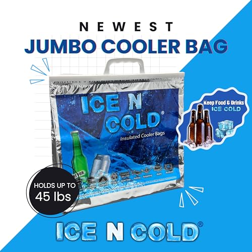 ICE N COLD Insulated Picnic/Shopping Cooler Bags, Pack of 2, Lightweight Soft Collapsible, Large Capacity, 35lbs, Fast Sam...