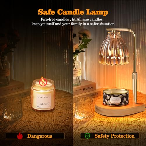 Mothers Day Gifts, Candle Warmer Lamp with Adjustable Height, Timer & Dimmer, Birthday Gifts for Women, Elegant Gift Box &...