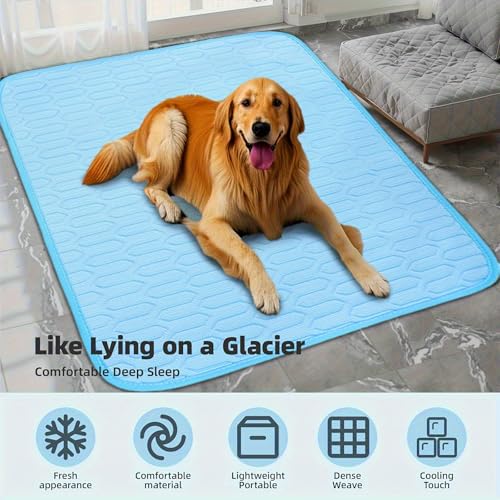RIHUIN Pet Cooling Pad & Sleeping Mat, Portable Soft Pad, Indoor/Outdoor Use/Perfect as a pet Bed Blanket, Sofa Mattress, ...