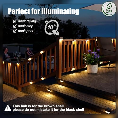 SOLPEX Solar Deck Lights Outdoor 16 Pack, Solar Step Lights Waterproof Led Solar lights for Outdoor Stairs, Step , Fence, ...