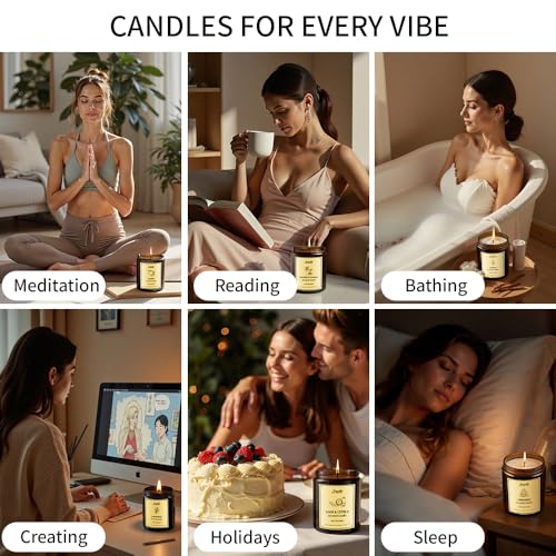 SVECKE 6 Pack 42oz Fall Scented Candles, Soy Wax Candles for Home, Aromatherapy Candle Gift Set for Women Men, Long Lastin...
