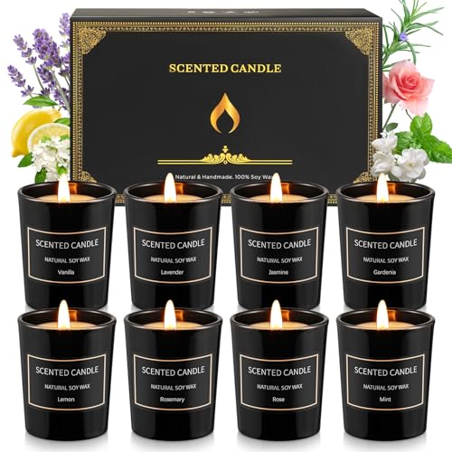 8 Pack Candles for Home Scented Aromatherapy Candles Gifts Set for Women Soy Wax Long Lasting Jar Candles for Birthday Mot...