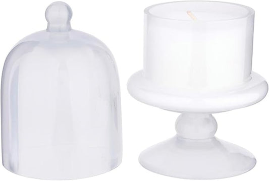 47th & Main Scented Candles Matte Cloche Footed Decorative Glass Candle for Home Decor, 3.25" Dia x 6.5" Tall, White/Cashm...