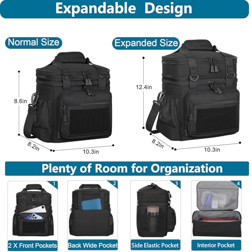 GLENKEY Tactical Lunch Box Cooler Bag - Expandable Insulated Lunch Bag for Men Women - Large Lunchbox for Adults Work Shif...