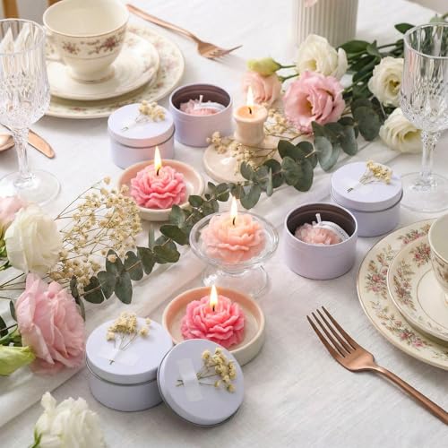 Threlaco 12 Pcs Bridesmaid Gift Scented Candles Wedding Bridesmaid Proposal Candle Soy Wax Flower Candles Sets for Women M...