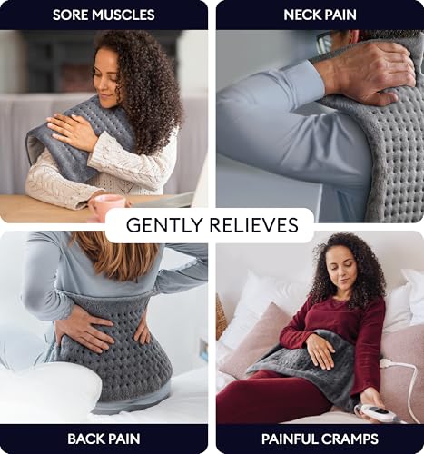 GENIANI Electric Heating Pad for Back Pain & Cramps Relief, Electric Throw, Auto Shut Off, Machine Washable, Heating Pad f...