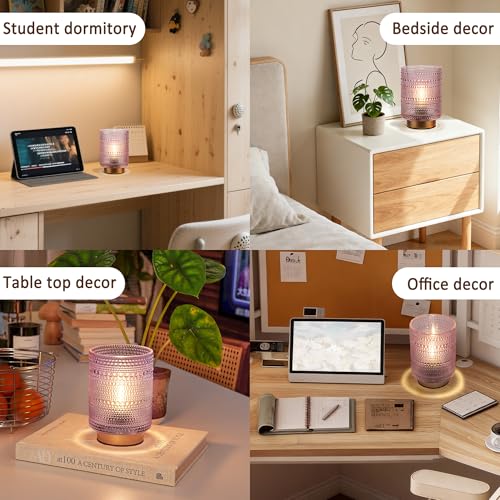 Battery Operated Decorative Lamp with Timer, Small Cozy Ambience Lamps for Shelf/Bedside/Table Decor, Cordless Table Lamp ...