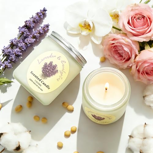 Scented Candles Gift Set 4 Pack, Soy Wax Aromatherapy Candles with Lavender Rose Coconut Vanilla, Long Lasting 200 Hours B...