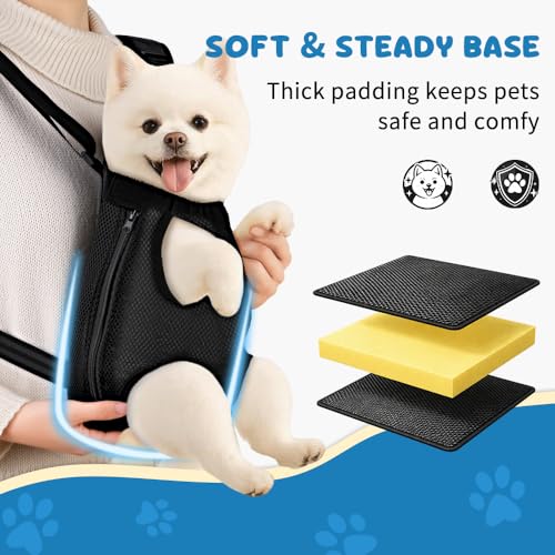 Mosago Dog Backpack Carrier, Adjustable Pet Front Carriers, Legs Out Carrying Sling Travel Bag for Small Medium Dogs 7-11 ...