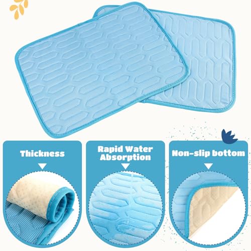 Breling 5 Pack 12" x 16" Summer Cooling Mat for Small Animals, Washable Reusable Guinea Pig Bedding Non-Slip Mat for Small...