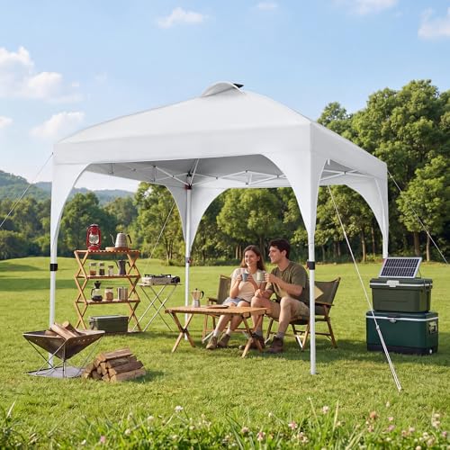 Yaheetech 10x10 Pop Up Canopy Tent with Vent, Easy Set Up Tent, Instant Sun Shelter Canopy with Wheeled Bag, 4 Sandbags, 1...