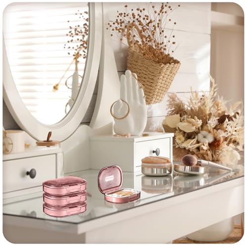 Kigley 4 Pcs Hair Tie Container Small Portable Travel Cotton Swab Holder Flosser Dispenser with Lid Plastic Box Storage Co...