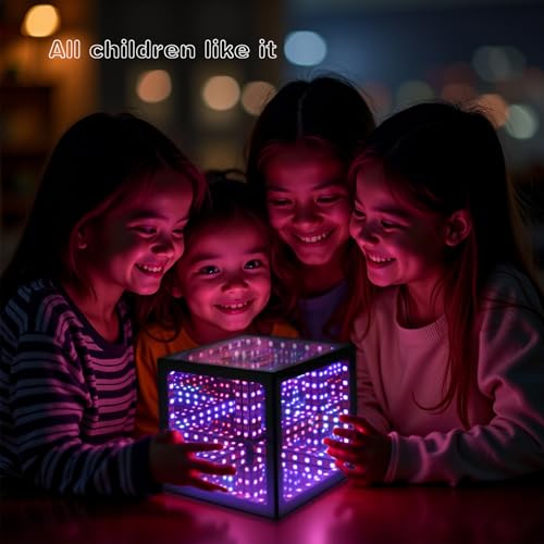 Heepulor Infinity Hyper Cube LED Table Lamp, Color-Changing Music-Sync APP-Controlled Ambient Light for Gaming, Party, Hom...