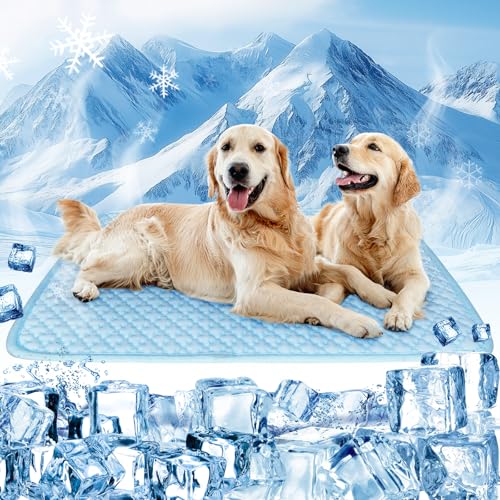 MeiLiMiYu Dog Cooling Mat Thicken Cooling Mat for Dogs Pet Self Cooling Pad Non-Slip Dog Cooling Bed (Q-Max>0.5) for Indoo...