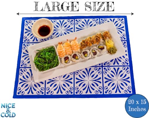 Reusable Freezable Ice Mat for Keeping Food Trays, Cheese Boards, Deli Meat, Veggie Plates, & Sushi Fresh and Cold – Charc...