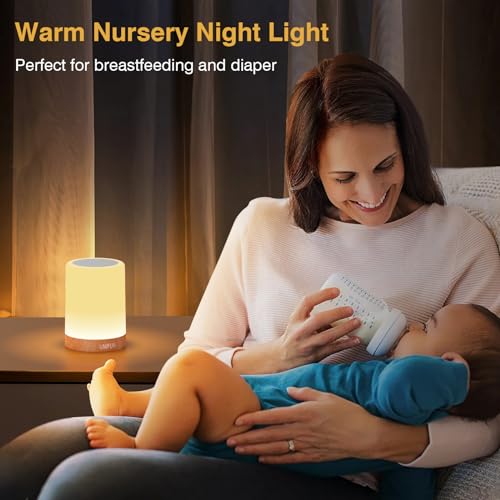UNIFUN Table Lamp, Touch Sensor Bedside Lamps, Dimmable Warm White & Color Changing RGB Light for Bedroom,Living Room Gift...