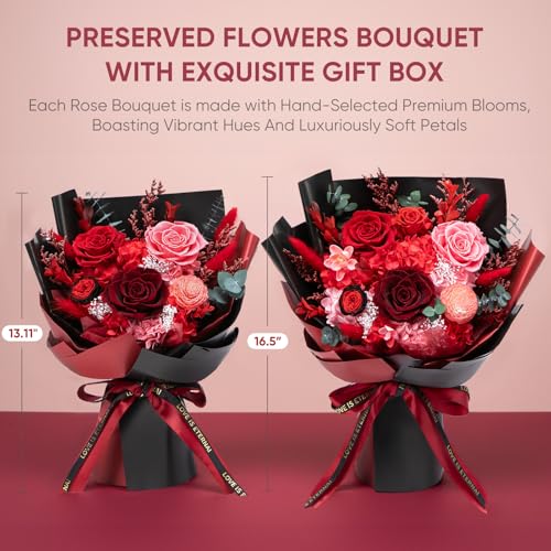 Bessol Flowers for Delivery Preserved Fresh Flower Bouquet Mothers Day Roses Gifts for Mom Birthday Flowers for Women Gran...