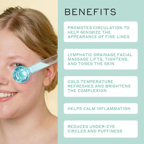 SportEmblema Ice Globes for Face & Eyes,Facials Cold Roller Cooling Globes for Skin Tightening & Anti-Aging Reusable Ice F...