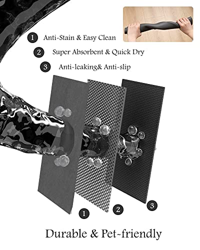 Pet Feeding Mat-Absorbent Dog Mat for Food and Water Bowl-No Stains Quick Dry Dispenser Mat-Dog Accessories Pet Supplies-W...