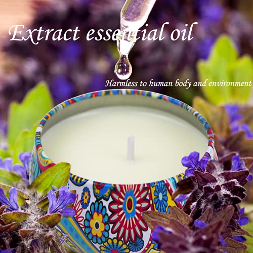 2 Pack Scented Candles, 2.5 oz Aromatherapy Candles for Home Scented, Natural Soy Candles with Floral Scents, Portable Sma...