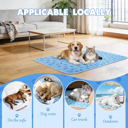 SHEJIZE Cooling Dog Mat, Q-Max>0.4 Breathable Cooling Pad for Dogs, Washable Dog Crate Mat, Non-Slip Dog Cooling Bed for I...
