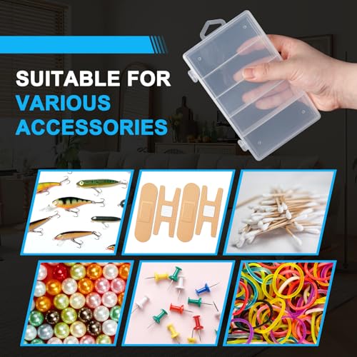 SBYURE 2 Pack 5 Grid Clear Plastic Fishing Tackle Storage Box Jewelry Making Findings Organizer Box Container Case Utility...