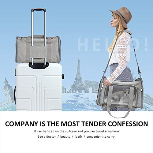 Henkelion Cat Carriers Dog Carrier Pet Carrier For Small / Medium Cats Dogs Puppies (Up To 15lbs), TSA Airline Approved Sm...