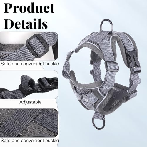Hadnves Cat Chest Harness and Leash Adjustable Mesh Cat Leash and Chest Harness Set Soft Breathable Anti Escape Vest Harne...