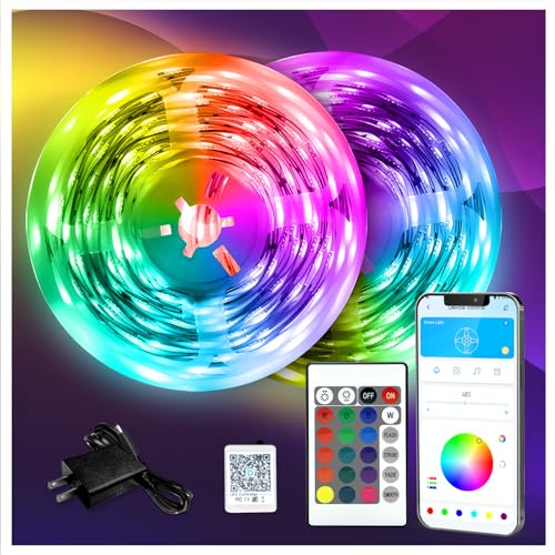DAYBETTER LED Strip Lights 130ft Lights Strip for Bedroom, Desk, Indoor Room Bedroom Brithday Gifts RGB Decor with Remote ...