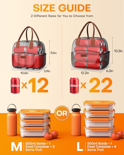 HOTOR Lunch Bag for Women & Men - Wear-Resistant Insulated Lunch Box with Large Capacity, Multi-Functional Cooler Bag for ...