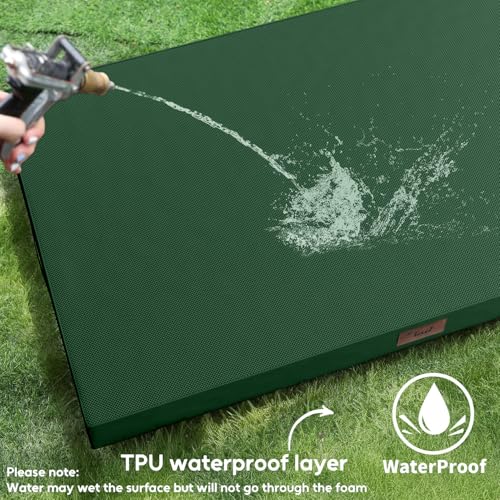 Tail Stories Outdoor All Weather Dog Bed, XXL Waterproof Dog Bed for Large Dogs, Orthopedic Egg Crate Foam Pet Mat with Re...