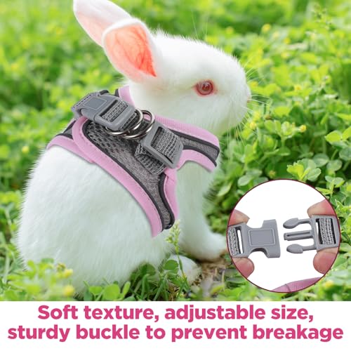 Bunny Harness and Leash Adjustable Bunny Harness and Leash Set, Breathable Pet Vest, Small Dog Harnesses, Small Kitten Pup...