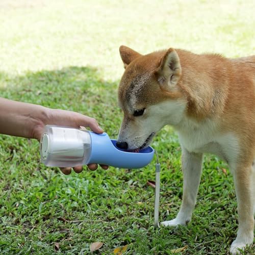 AVELORA Dog Water Bottle with Food Container, Portable Pet Dog Water Dispenser for Outdoor Walking,Hiking,Travel,Puppy Ess...