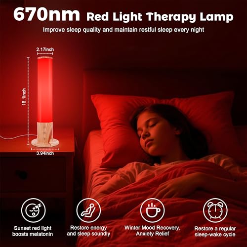 670nm Red Light Therapy & 10,000 Lux Sun Lamp – Dual Mode Happy Light & Sunlight Lamp for Sleep, Relaxation,with Remote Co...
