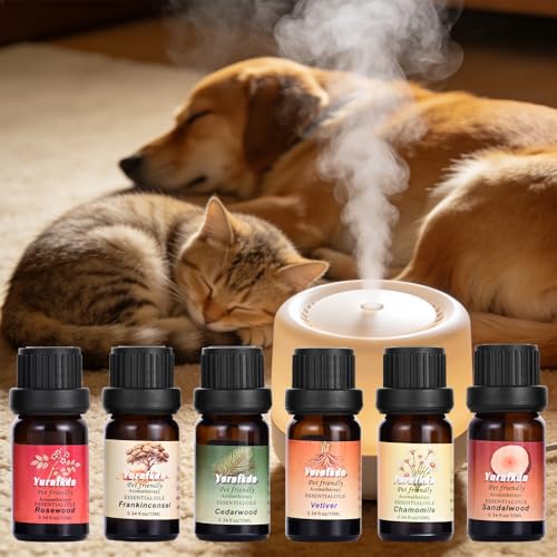 Pet Friendly Aromatherapy Essential Oils Collection,Safe for Dogs and Cats,Natural Relaxation and Stress Relief,Suitable f...