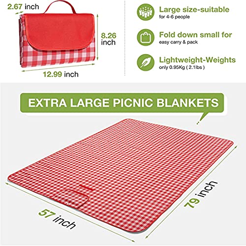LRUUIDDE Extra Large Picnic Blanket Beach Blankets, Outdoor Foldable Waterproof Sand Mat for Beach Camping Hiking Travel F...