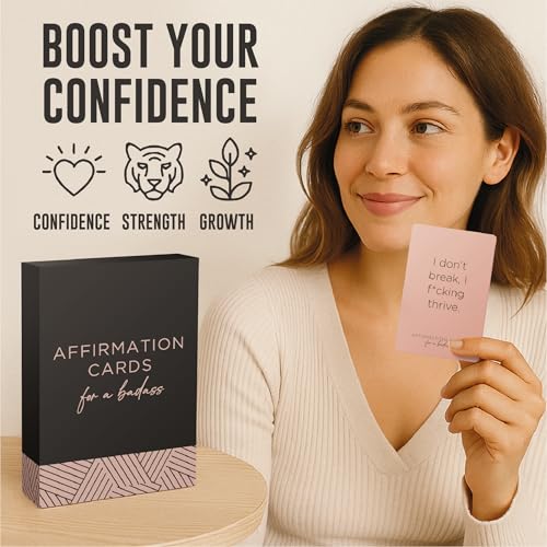 52 Badass Affirmation Cards for Women - Inspirational Gift for Her, Birthday Gifts for Women, Best Friend, Bestie, Self Ca...