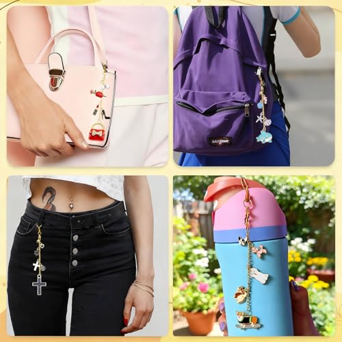Z-synka Charm Compatible with Owala Water Bottle 24 oz, 32 oz, 40 oz & Stanley Cup Accessories,Bag Keychain Charm Chain