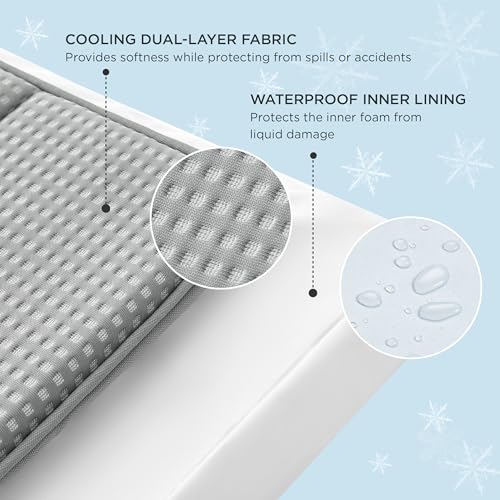 Bedsure Cooling Dog Bed for Crate - Large Comfy Flat Puppy Beds with Removable Washable Cover, Orthopedic Egg Crate Foam P...