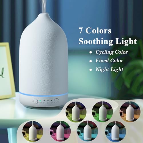 Diffuserlove Ceramic Essential Oil Diffuser 160ML Aromatherapy Diffuser for Home Bedroom Room Cool Mist Humidifier Stone A...