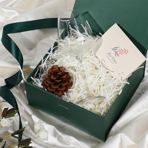 OEMVALATY Green Gift Box,6x6x3 Inches Gift Boxes with Lids for Presents with Magnetic Closure and Ribbon for Wedding,Stora...