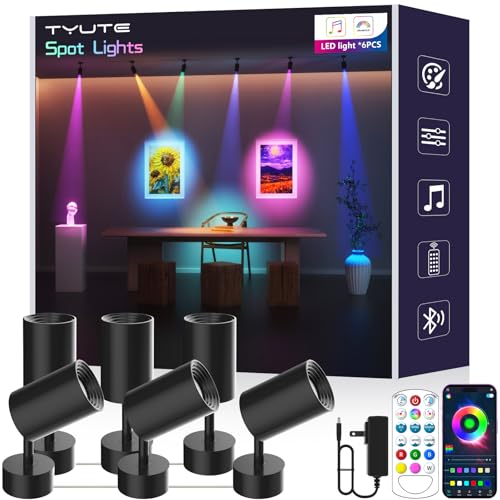 Tyute RGB Color Changing Spotlights - 16 Million Colors, LED Spotlight lamp with App & Remote Control, Dimmable LED Downli...